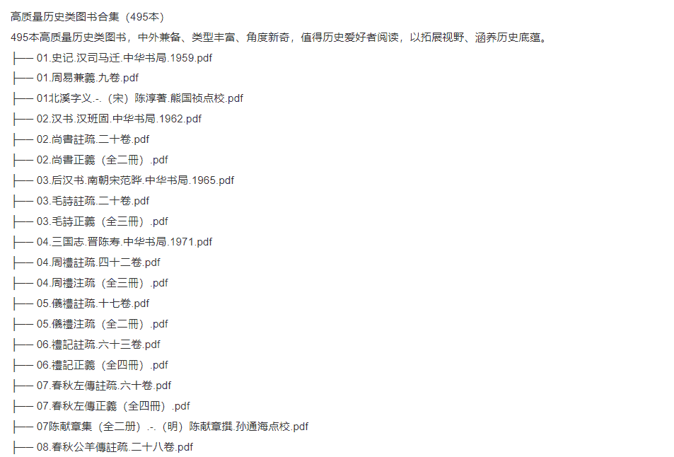 高质量历史类图书合集（495本）   [pdf]    [18.89GB]
