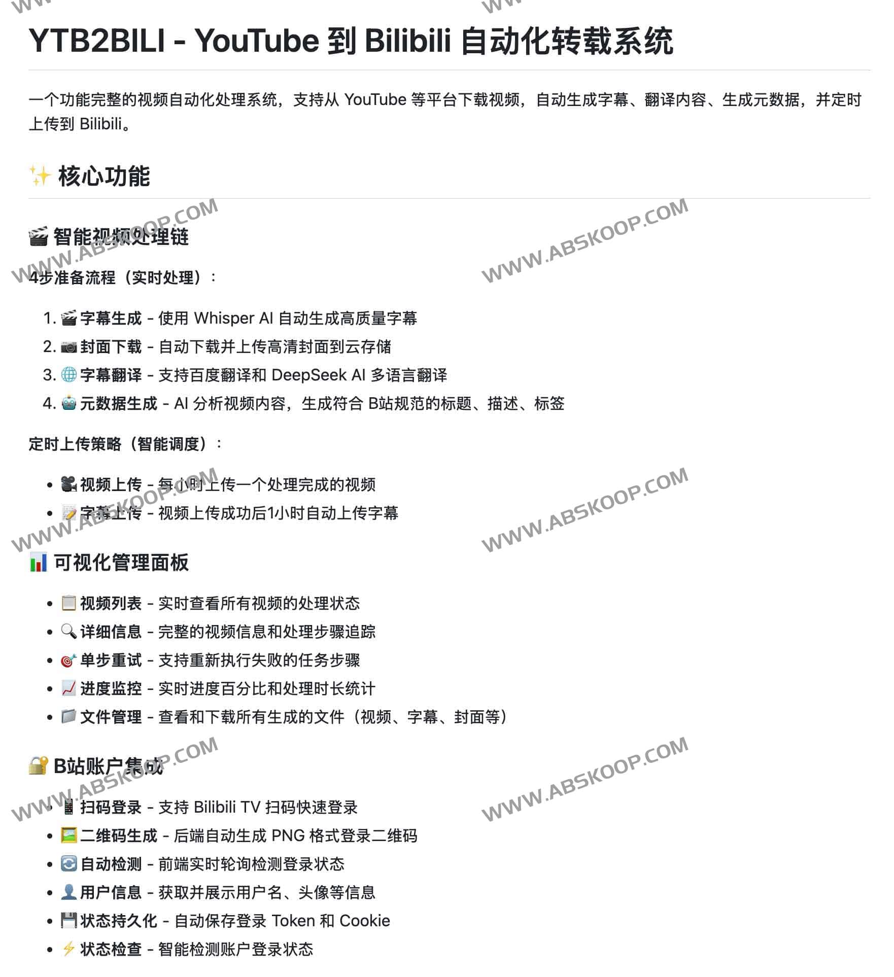 YouTube 到 B站的全自动搬运神器:YTB2BILI 视频处理系统 1 YouTube 到 B站的全自动搬运神器:YTB2BILI 视频处理系统